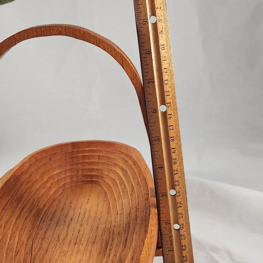 Handmade Collapsible Wooden Basket Peachwood Products Bellville OH 13